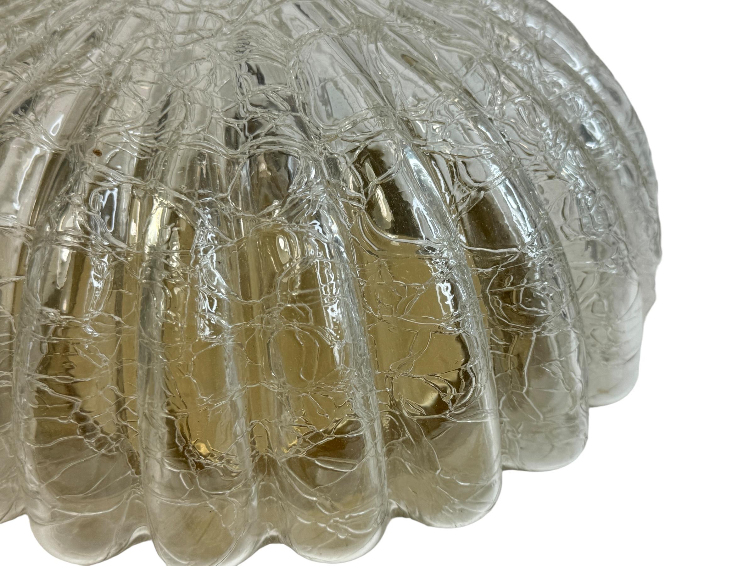 Magnifique affleurant en verre en forme de fleur par Doria Leuchten, Allemagne, années 1960 en vente 1