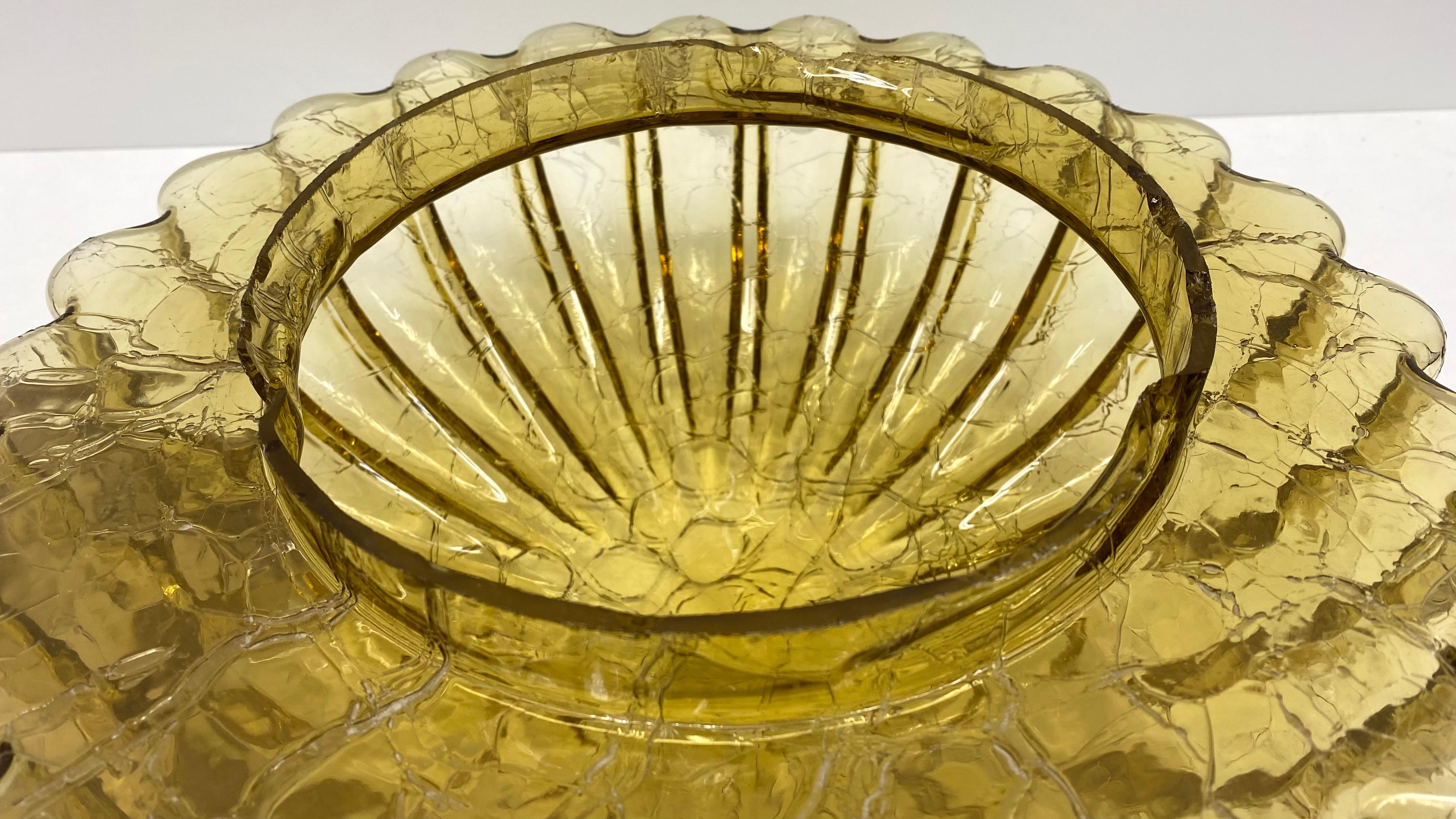Beautiful Flower Shape Glass Flush mount by Doria Leuchten, Germany, 1960s 3
