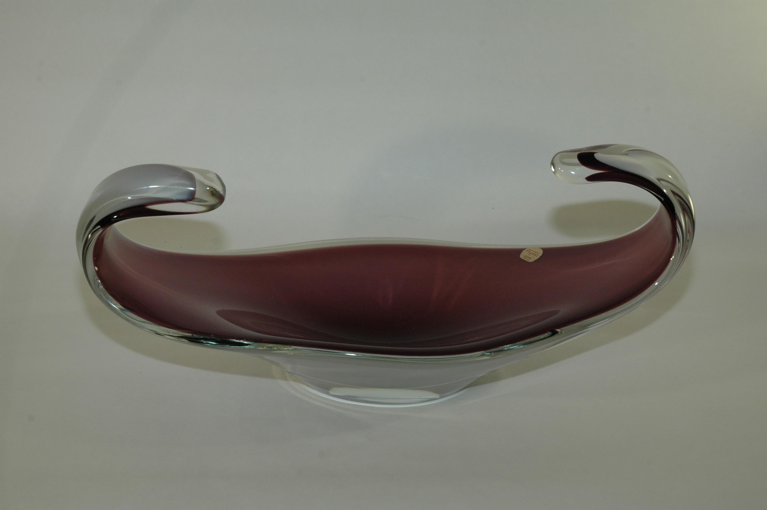 Mid-Century Modern Beautiful Flygsfors Coquille purple bowl For Sale