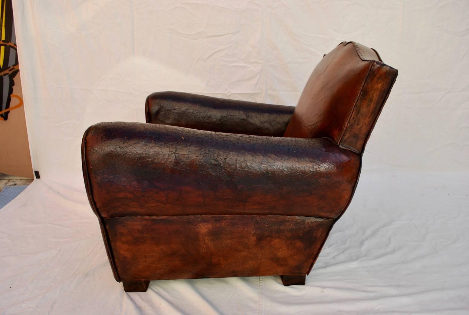 A beautiful French club chair, the patina is so much nicer in person, price is firm.
