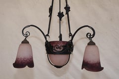Beautiful French 1920's iron light signed by Rethondes