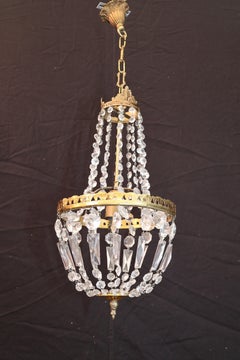 Beautiful French 1940's small crystal light