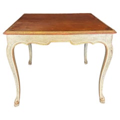Used Beautiful French 19th Century Leather Top Embossed Table with Hoof Feet