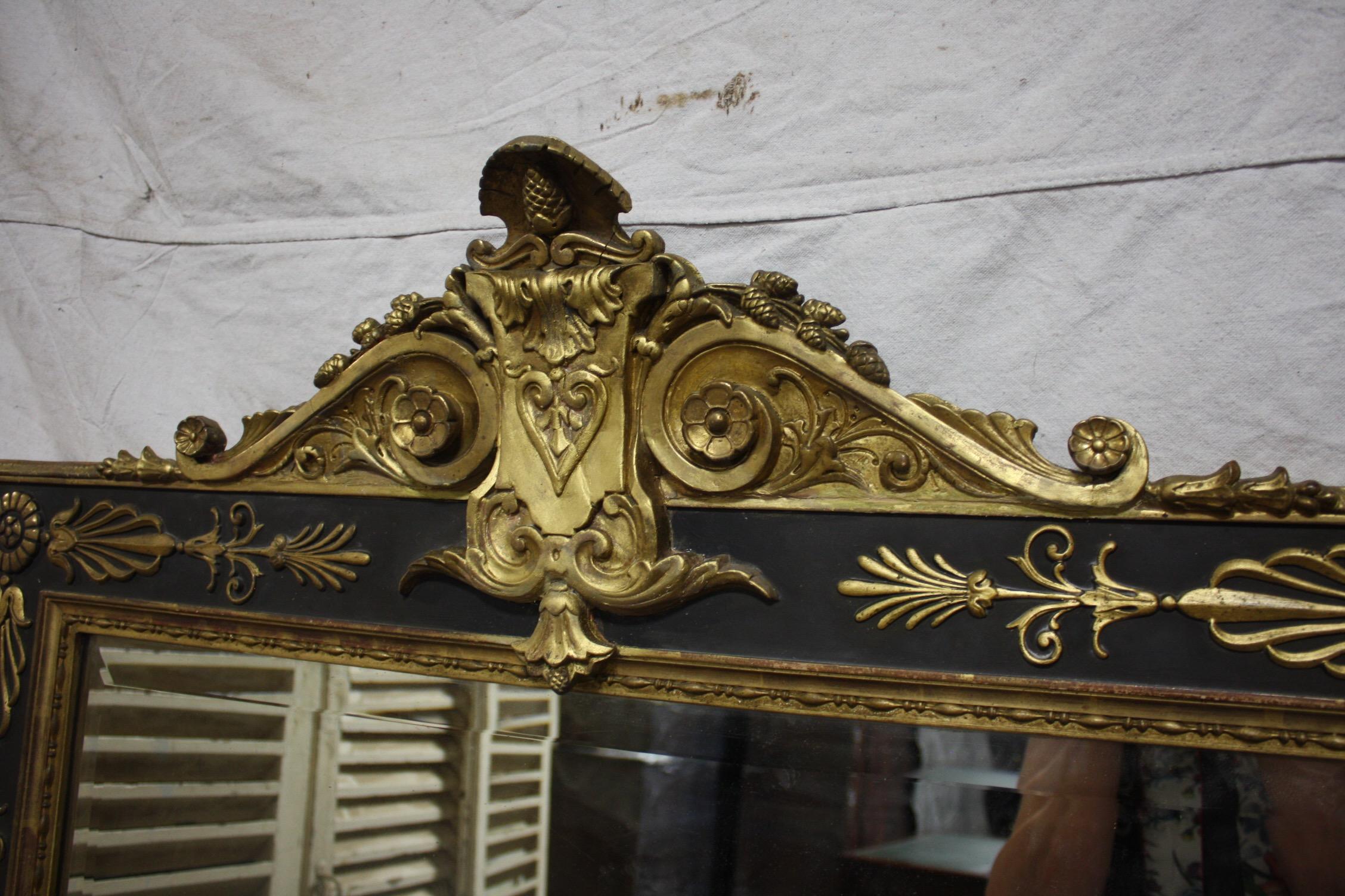 Precioso espejo francés del siglo XIX Lacado en venta