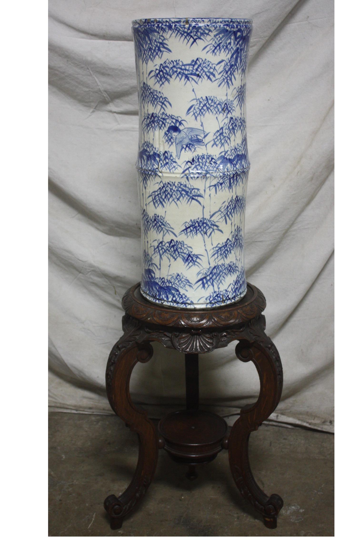 Faience Beautiful French 19th Century Vase For Sale
