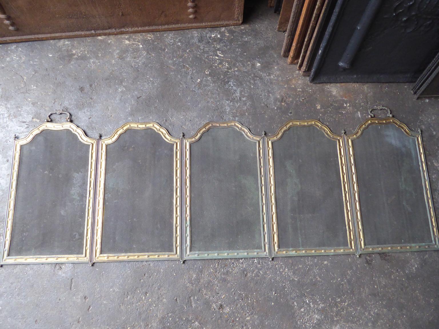 Beautiful French 'Allez Frères' Fireplace Screen or Fire Screen 13