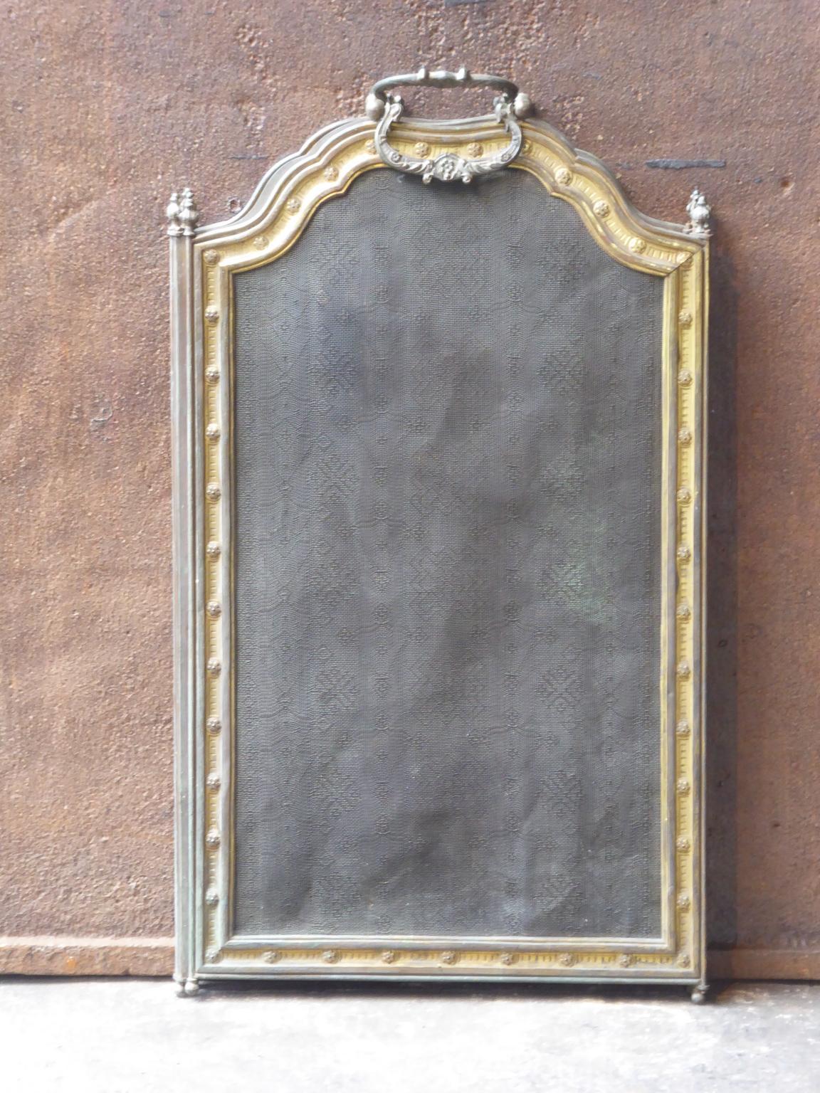 Beautiful French 'Allez Frères' Fireplace Screen or Fire Screen 10