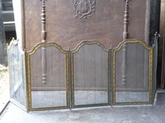 Beautiful French 'Allez Frères' Fireplace Screen or Fire Screen