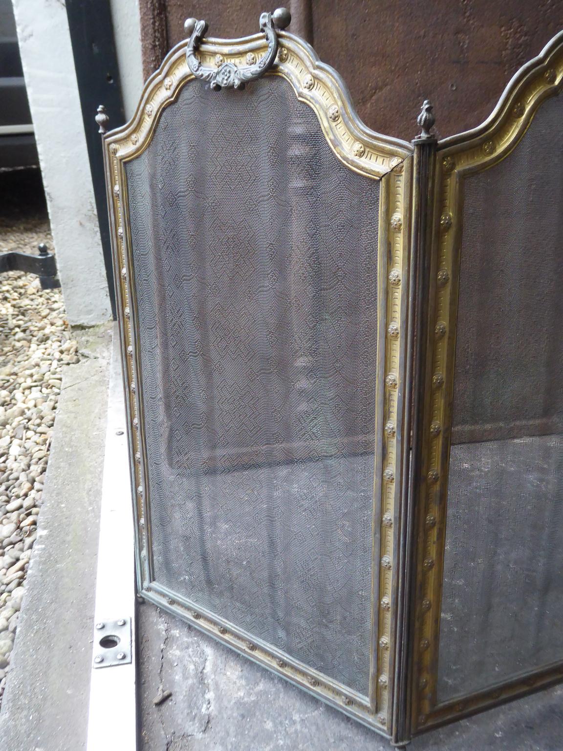 Napoleon III Beautiful French 'Allez Frères' Fireplace Screen or Fire Screen
