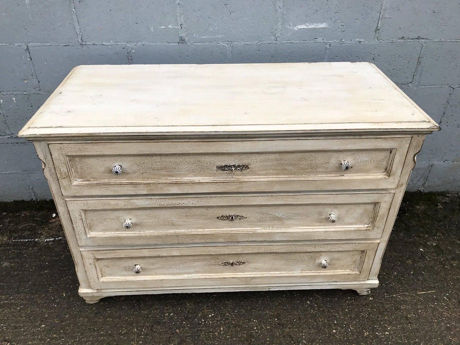 19th Century Beautiful French Antique Chest of Drawers, Vintage, Rare, Original Paint For Sale
