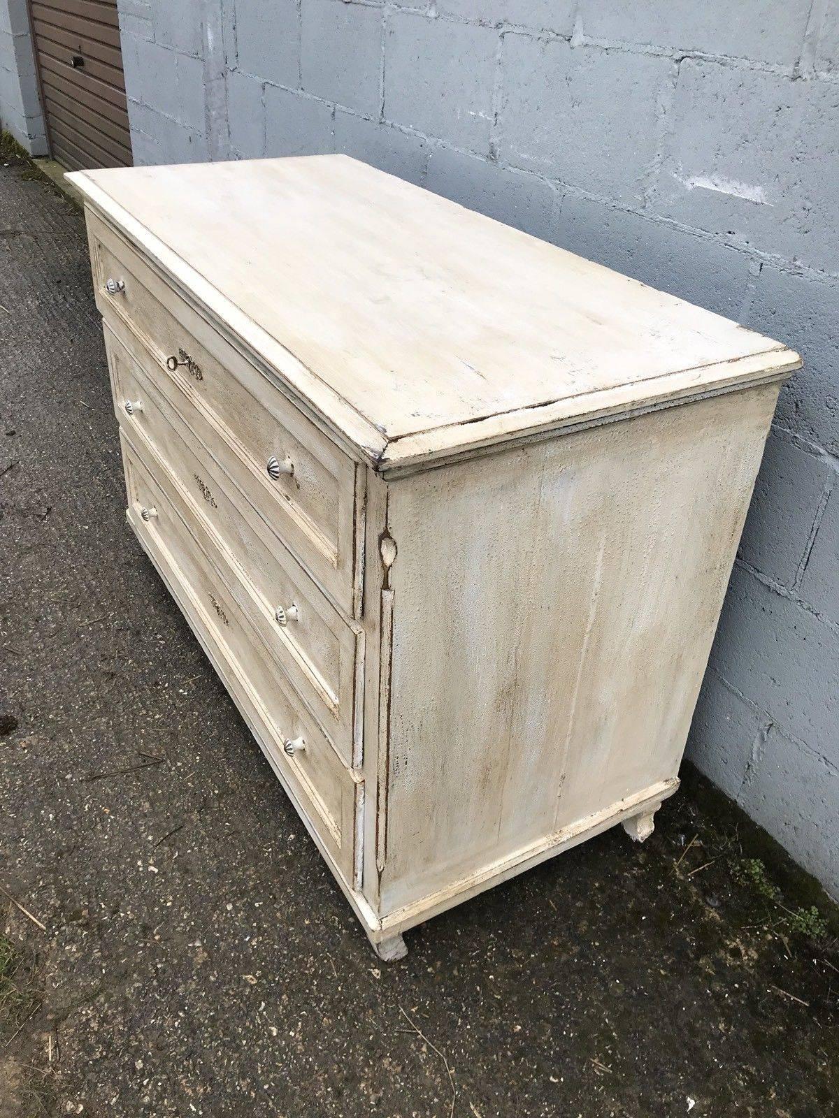 Beautiful French Antique Chest of Drawers, Vintage, Rare, Original Paint For Sale 2