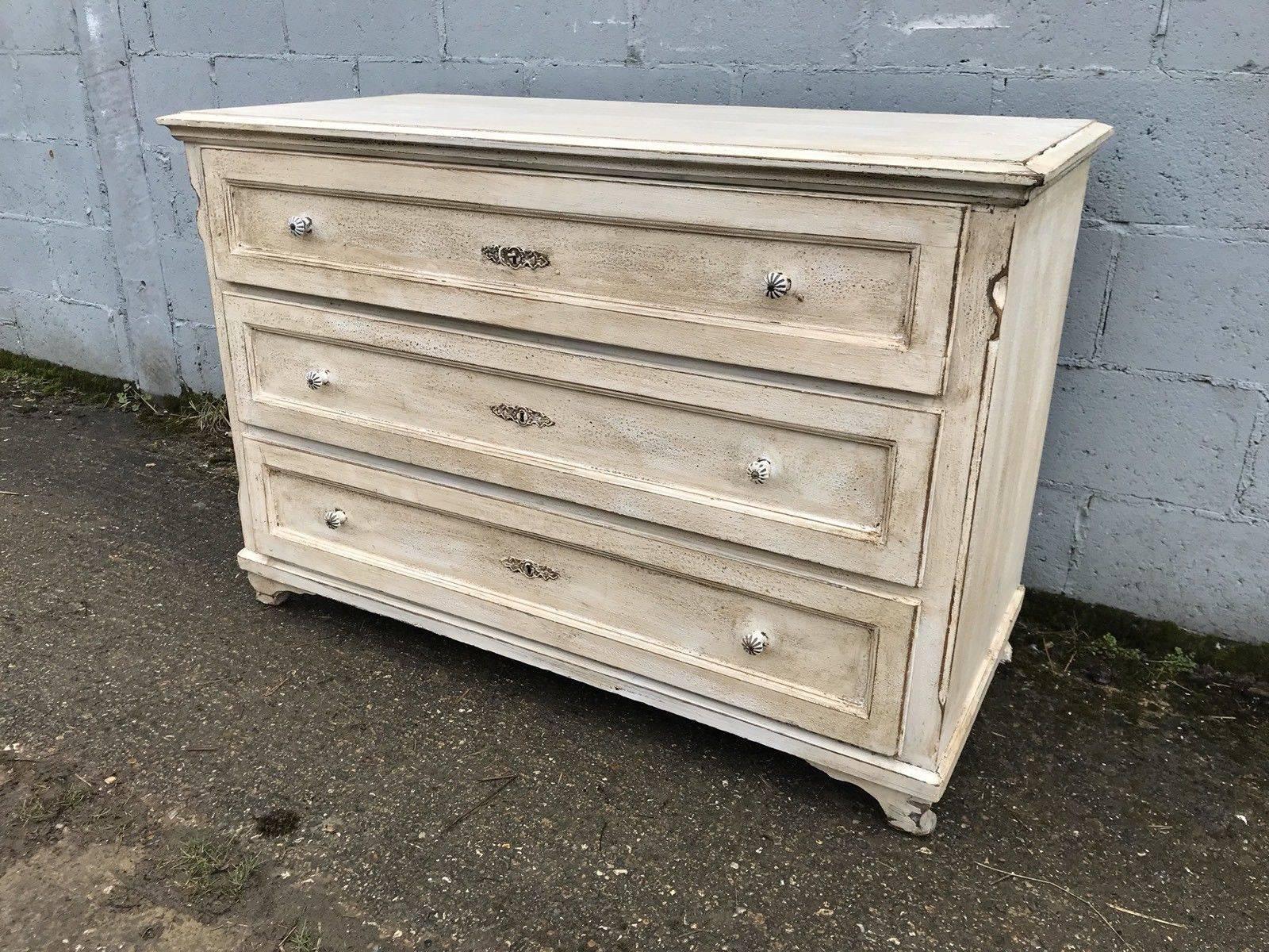 Beautiful French Antique Chest of Drawers, Vintage, Rare, Original Paint For Sale 3