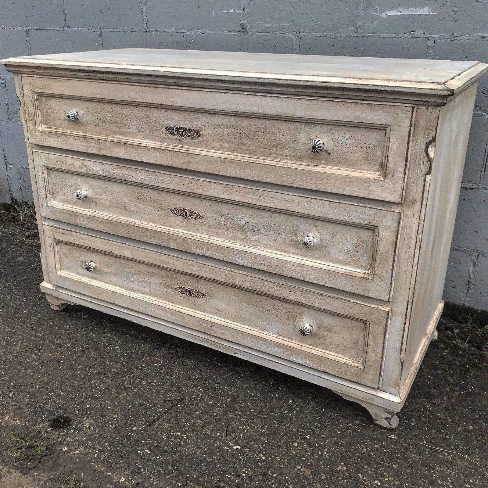 Beautiful French Antique Chest of Drawers, Vintage, Rare, Original Paint For Sale 4
