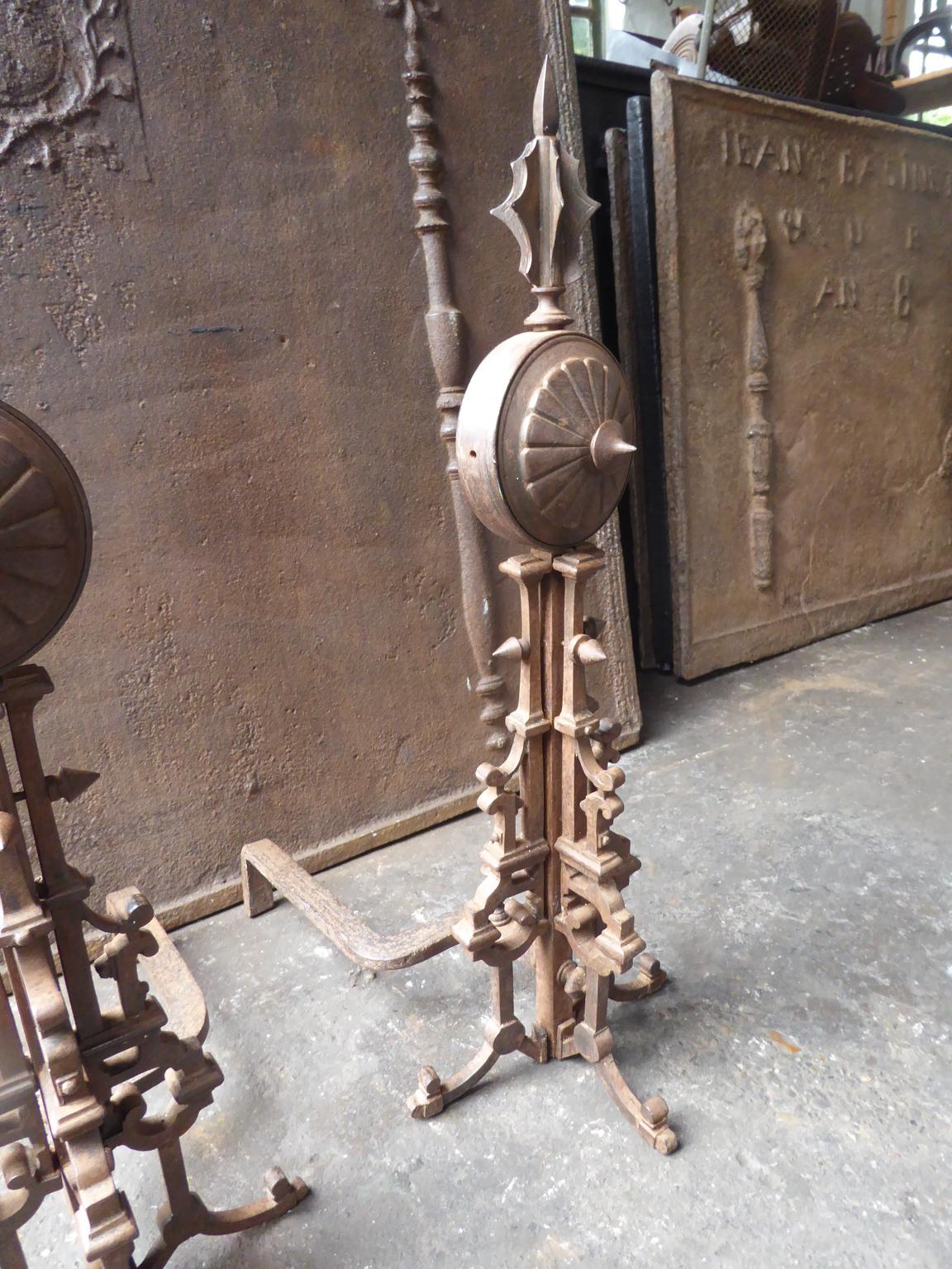 Beautiful French Art Deco Andirons or Firedogs, Early 20th Century 3