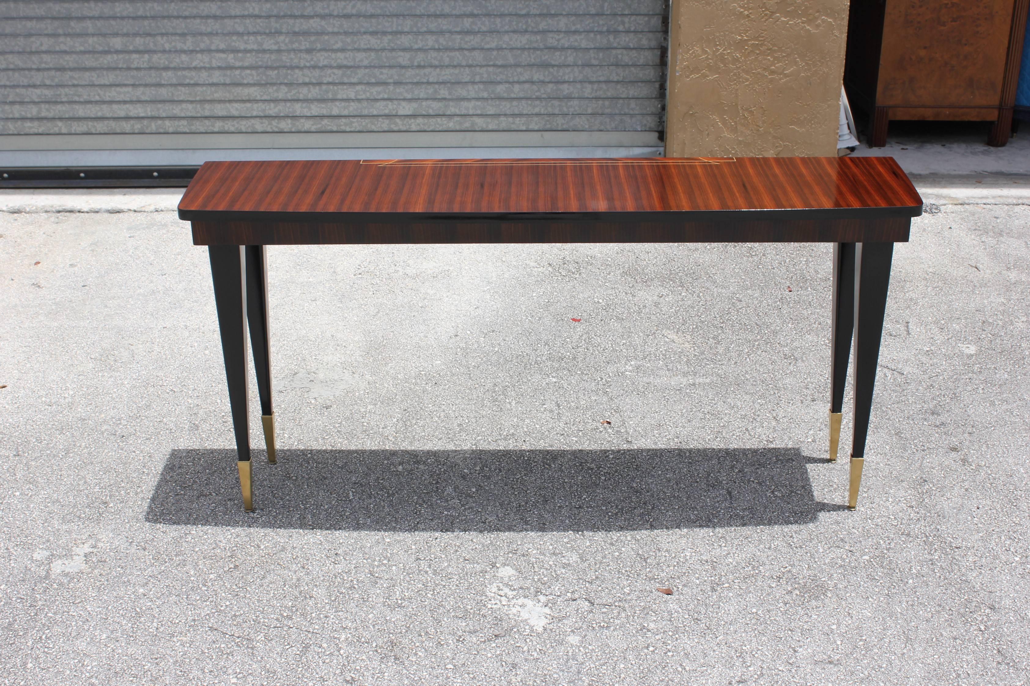 Beautiful French Art Deco Exotic Macassar Console Table, circa 1940s 10