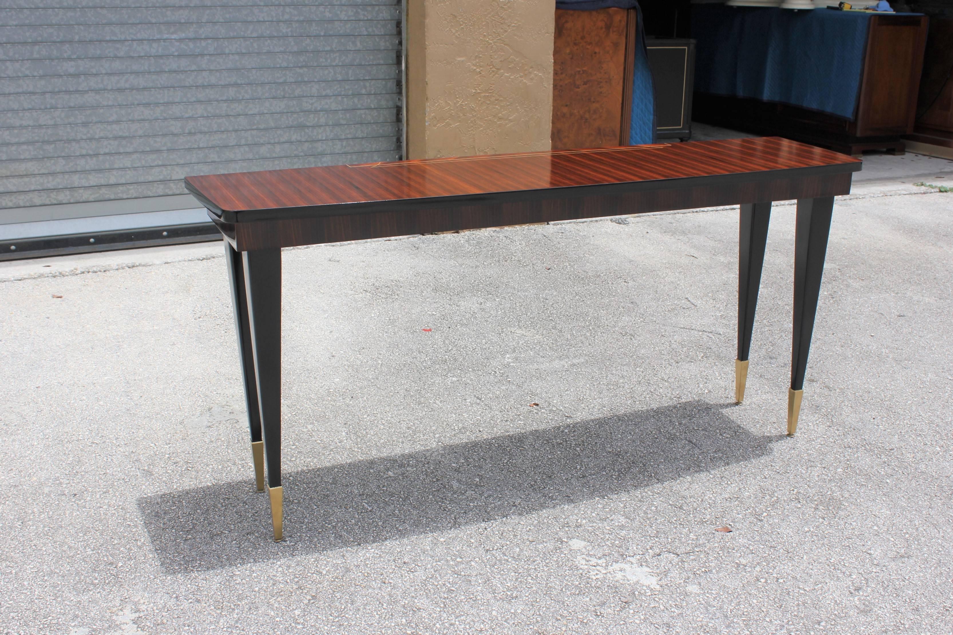 Beautiful French Art Deco Exotic Macassar Console Table, circa 1940s 14