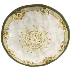 Vintage Beautiful French Art Deco Round Rug