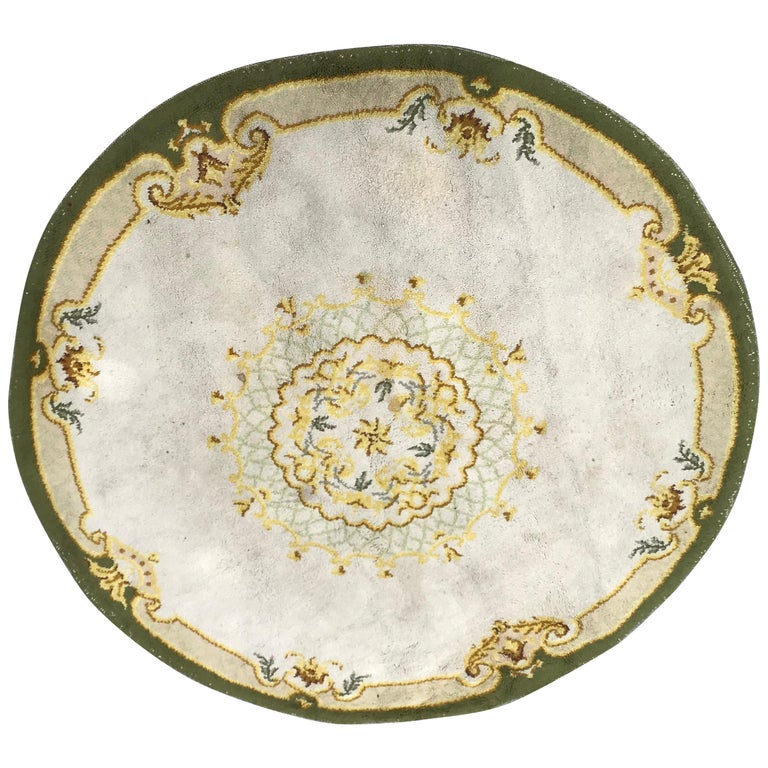 Beautiful French Art Deco Round Rug at 1stdibs