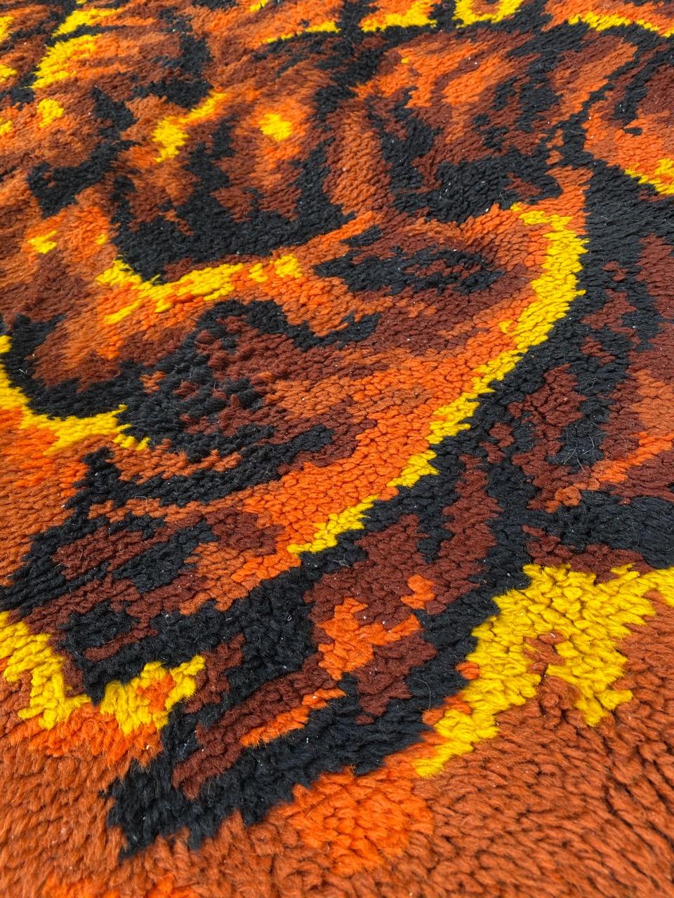 Bobyrug's Beautiful French Art Deco Cogolin Rug Bon état - En vente à Saint Ouen, FR