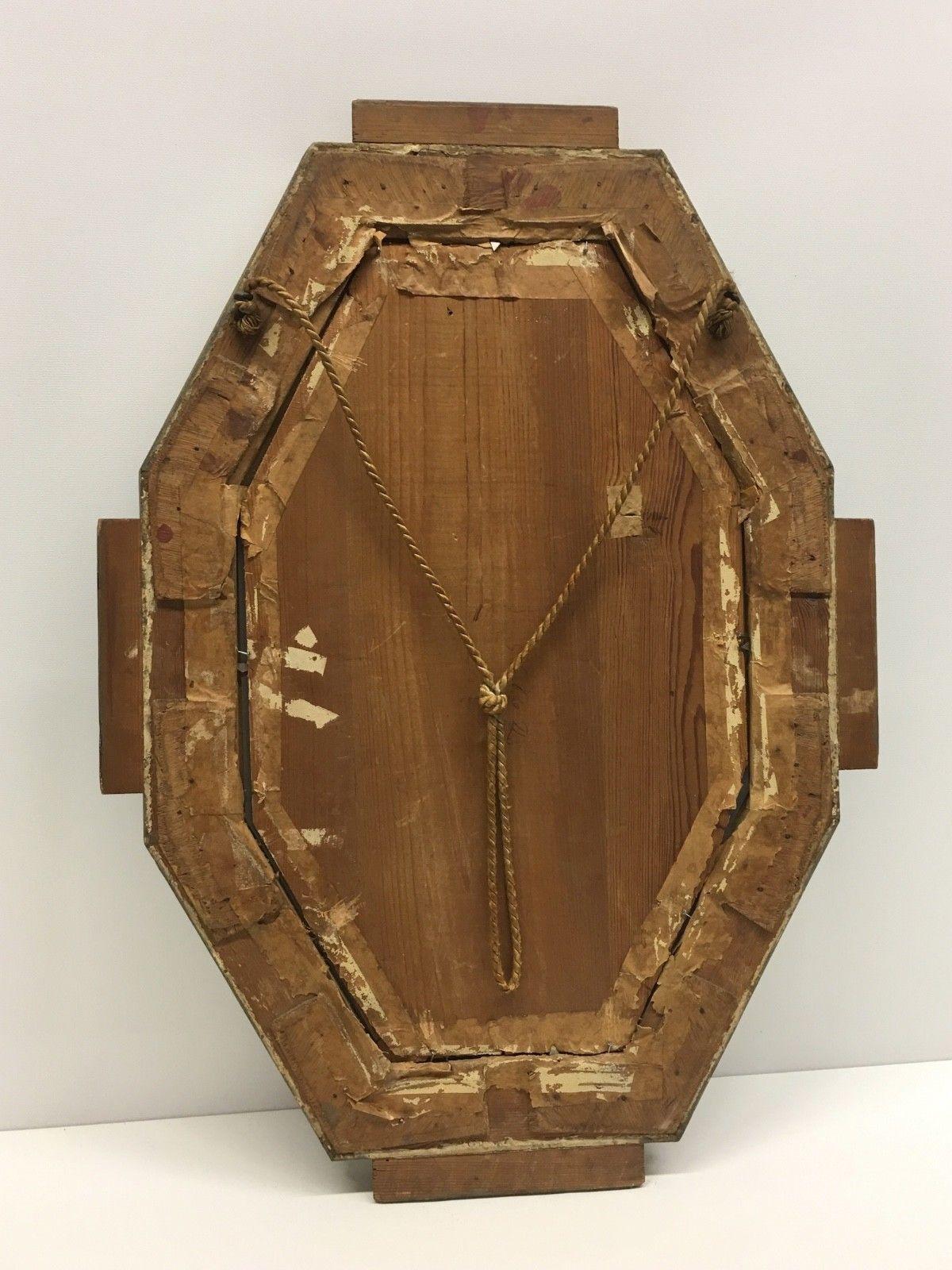 Beautiful French Art Deco Wood and Glass Wall Mirror France, 1930s 4