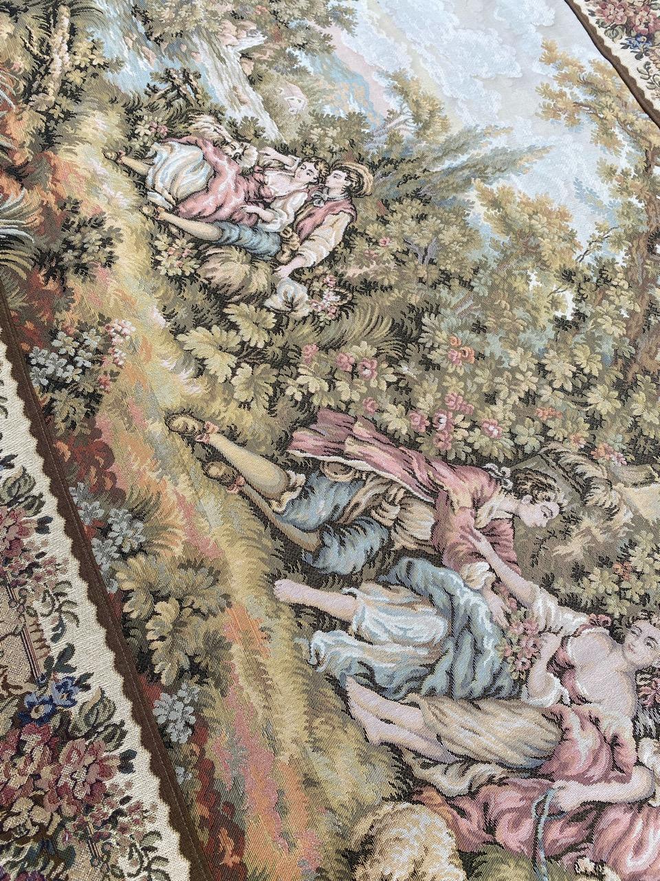 Bobyrug's Beautiful Aubusson French Style Jaquar Tapestry (Tapisserie d'Aubusson) en vente 6