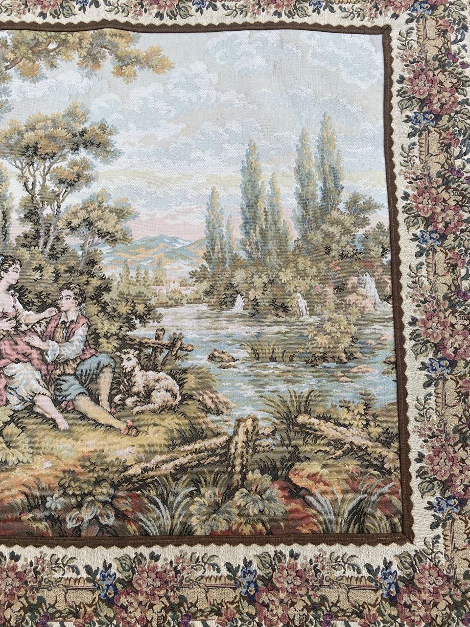 Bobyrug's Beautiful Aubusson French Style Jaquar Tapestry (Tapisserie d'Aubusson) en vente 8