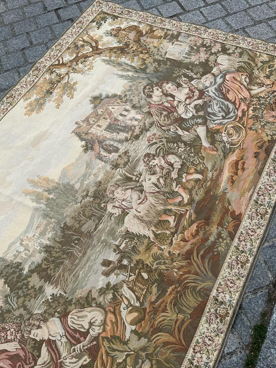 Bobyrug's Beautiful Aubusson French Style Jaquar Tapestry (Tapisserie d'Aubusson) en vente 10