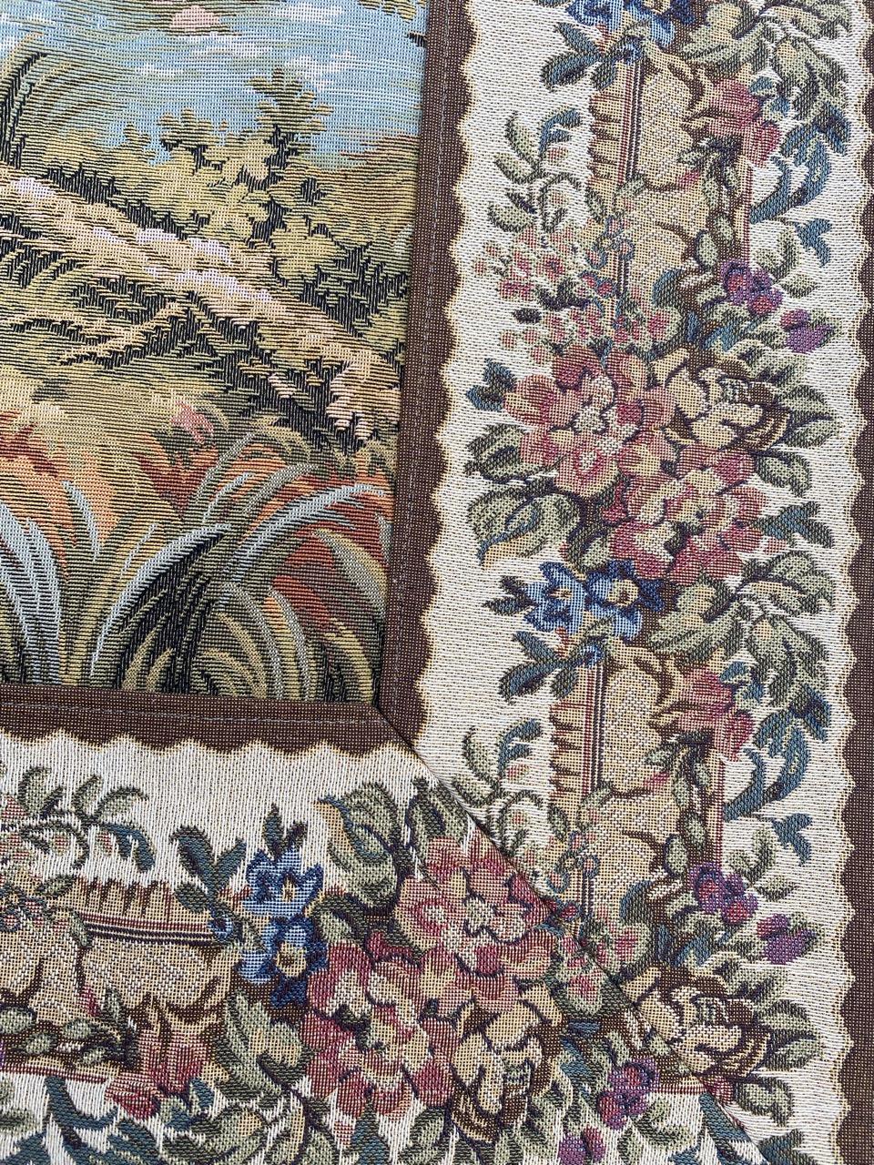 Fait à la machine Bobyrug's Beautiful Aubusson French Style Jaquar Tapestry (Tapisserie d'Aubusson) en vente