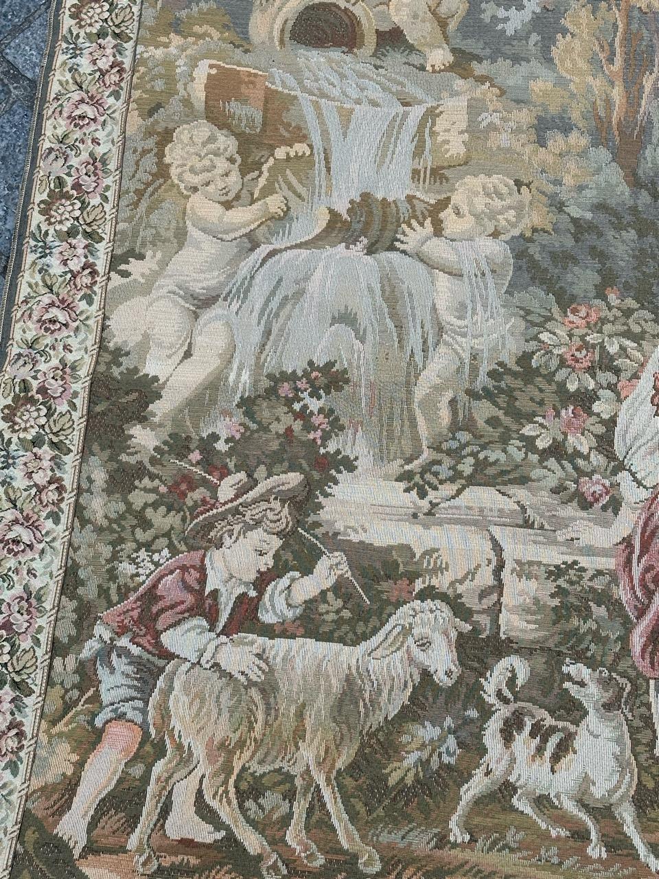 Wool Bobyrug’s Beautiful French Aubusson Style Jaquar Tapestry For Sale