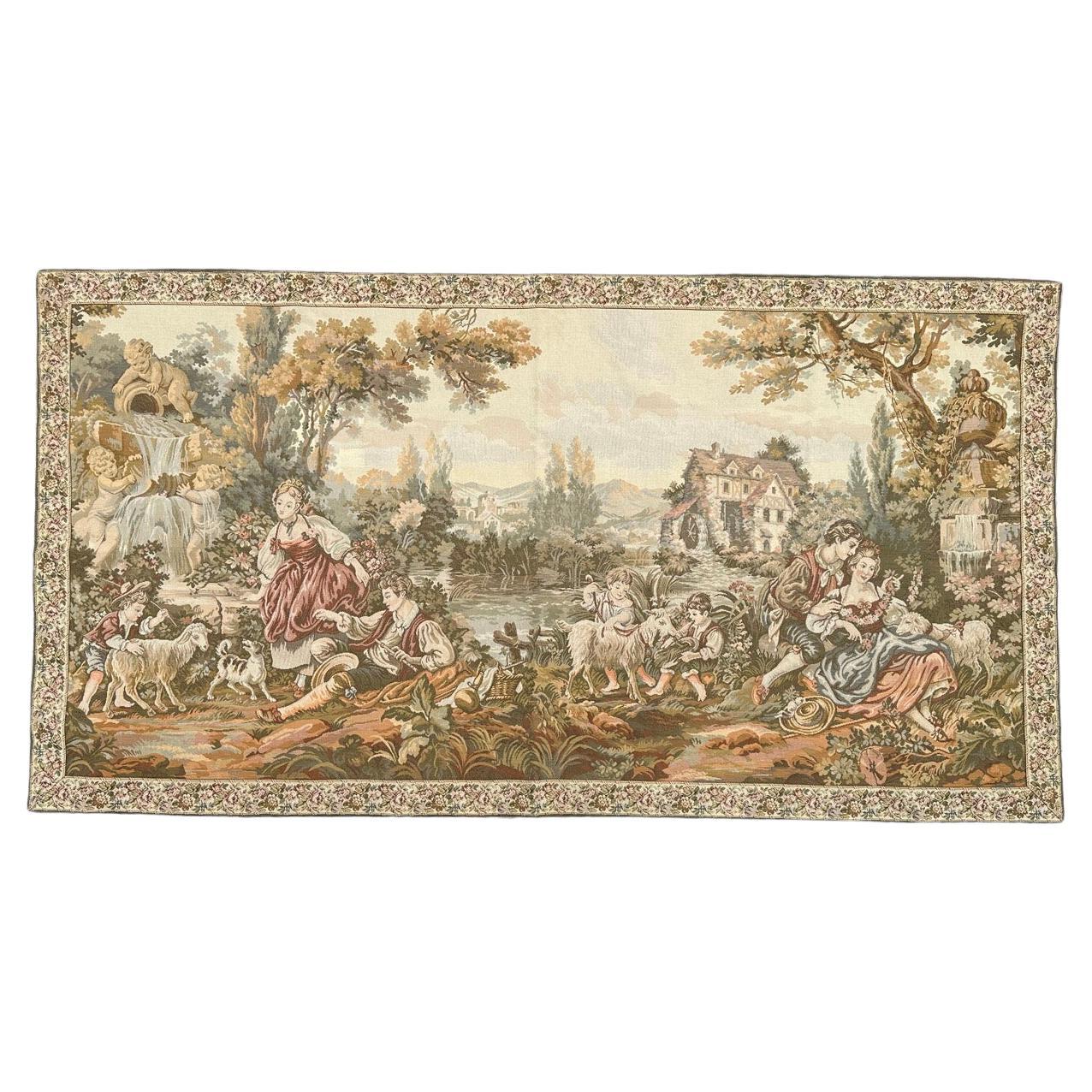Bobyrug's Beautiful Aubusson French Style Jaquar Tapestry (Tapisserie d'Aubusson) en vente