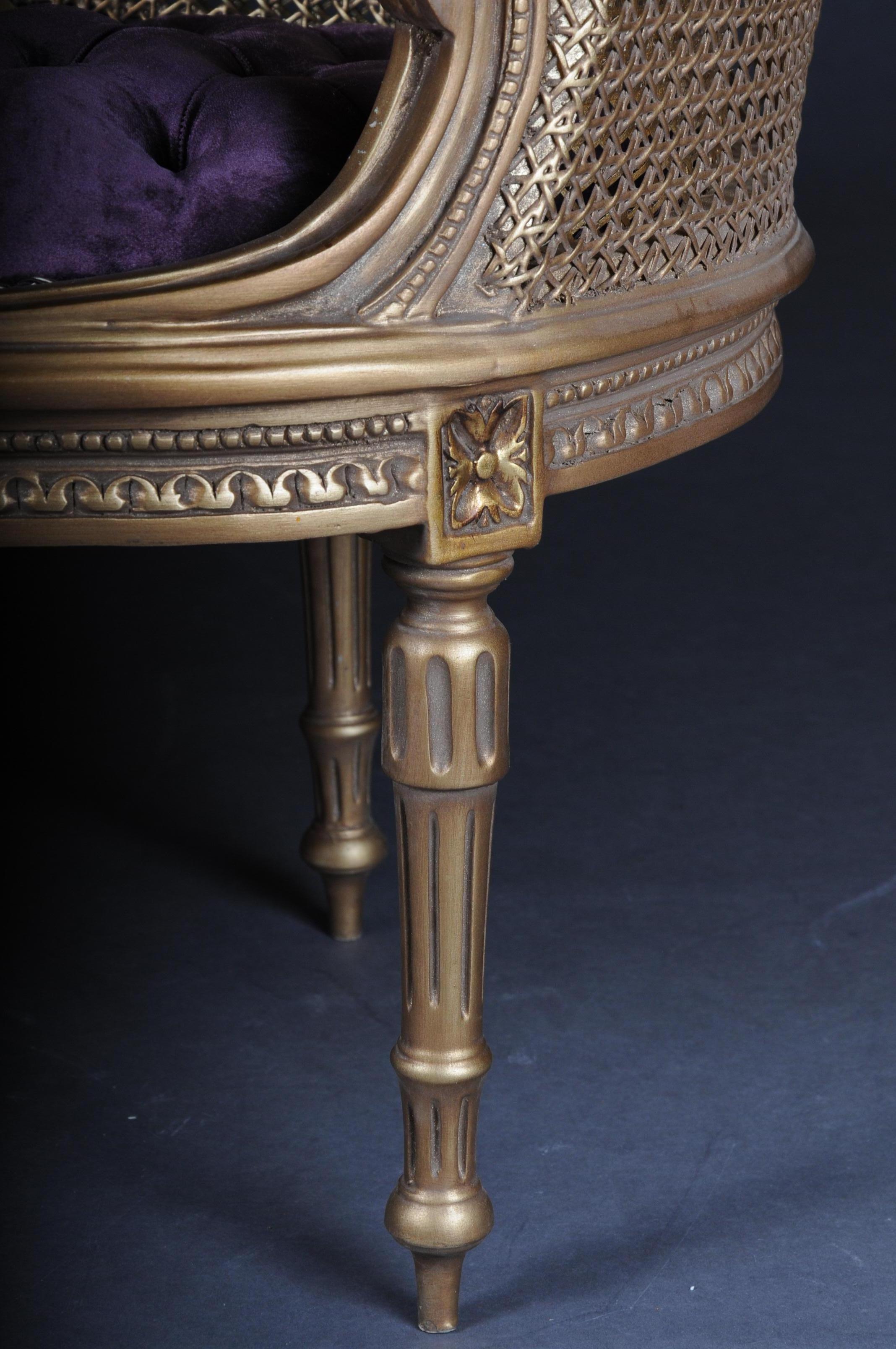 Sculpté à la main Magnifique banc, canapé français de style Louis XVI en vente