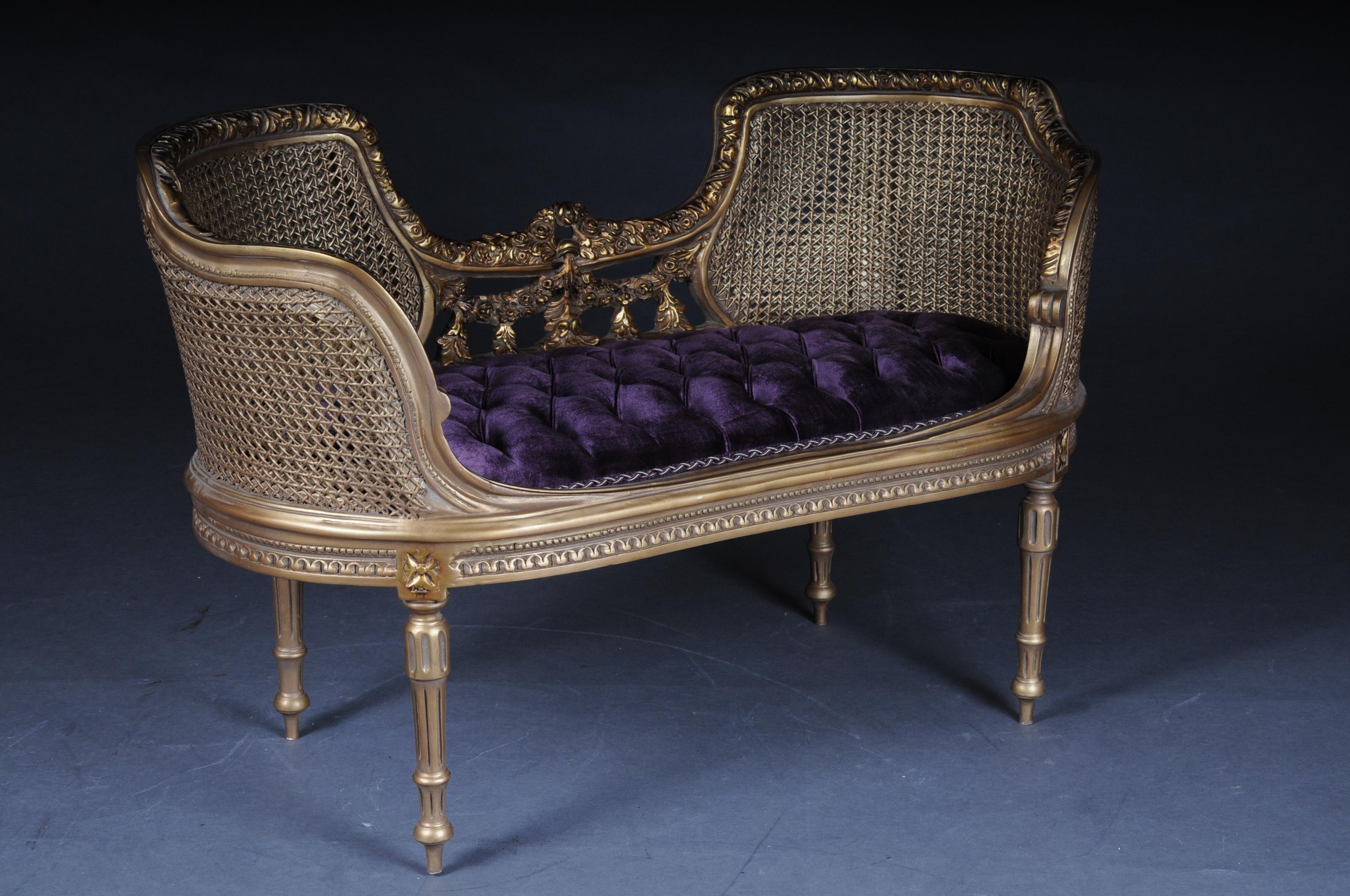 Magnifique banc, canapé français de style Louis XVI Bon état - En vente à Berlin, DE