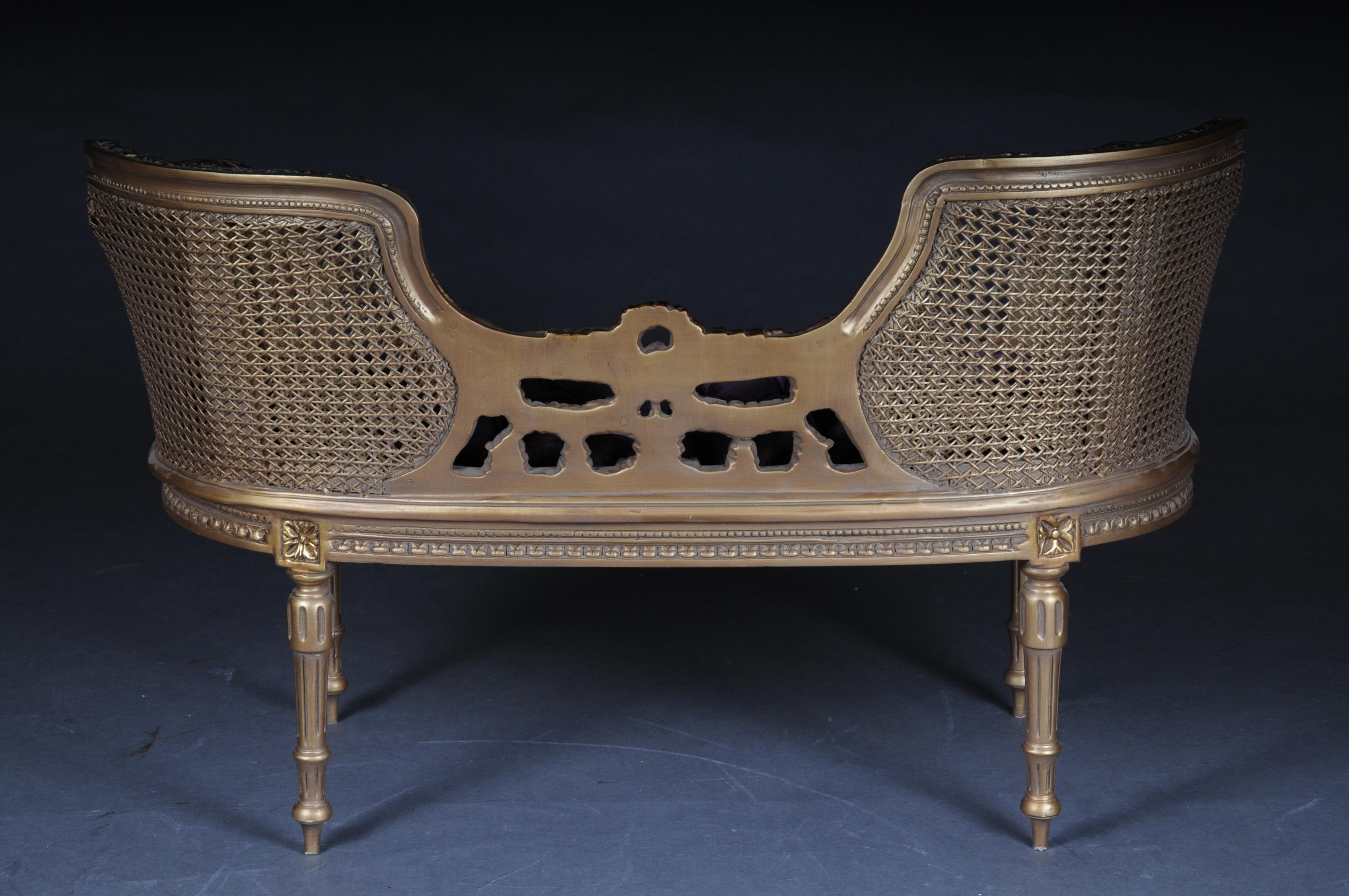 Magnifique banc, canapé français de style Louis XVI en vente 1