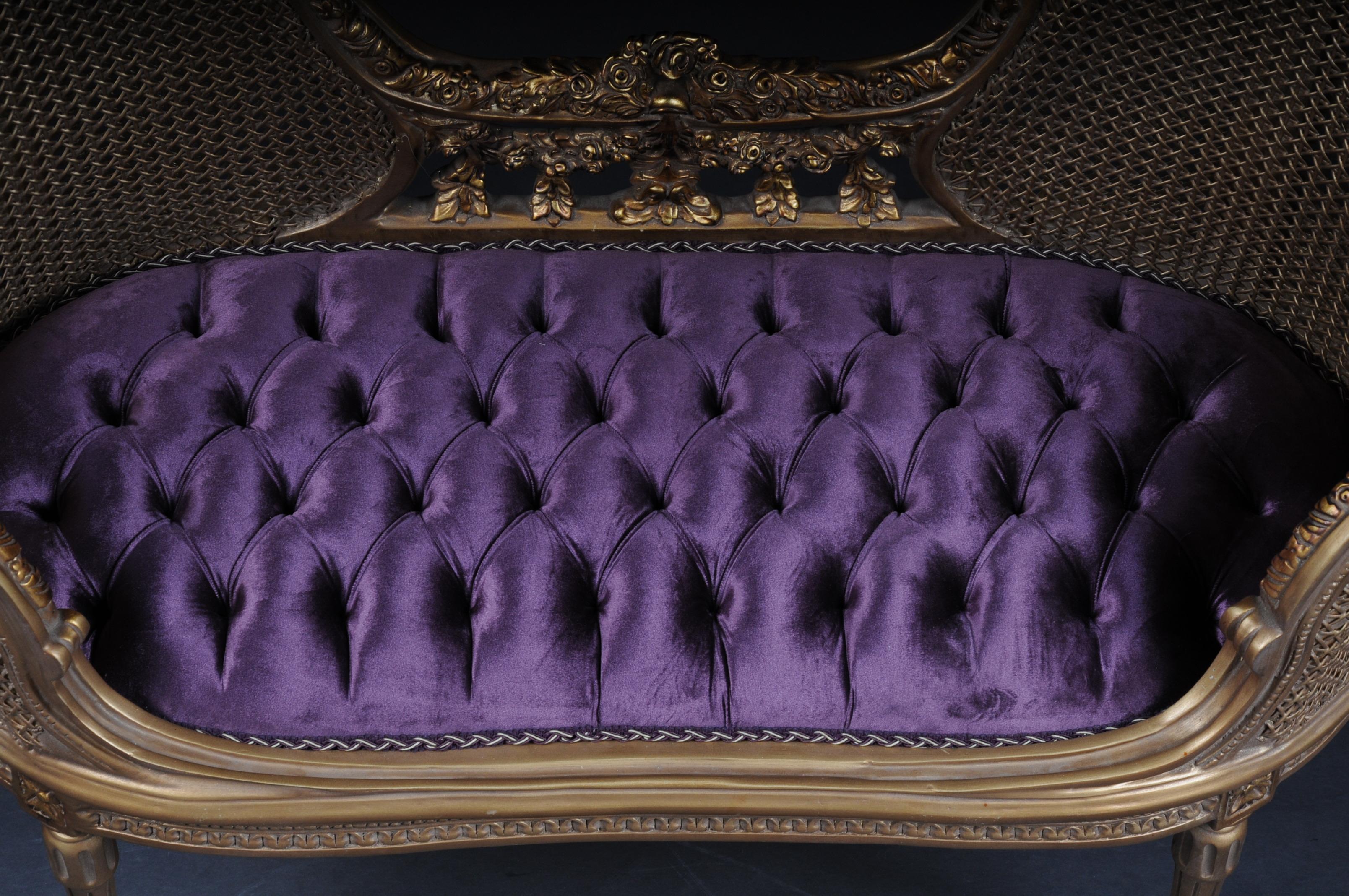 Magnifique banc, canapé français de style Louis XVI en vente 2