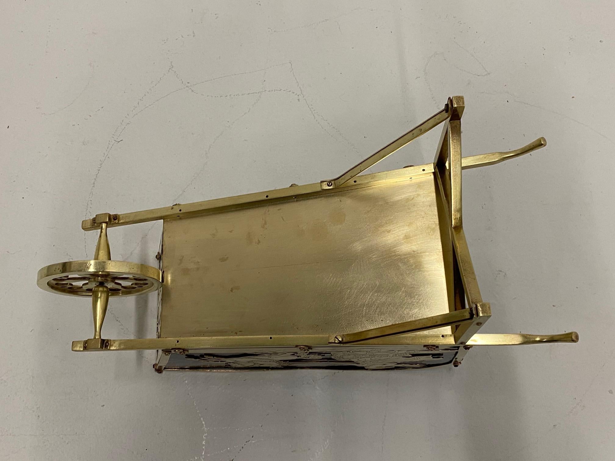 Beautiful French Brass Neoclassical Style Wheelbarrow Shaped Centerpiece For Sale 8