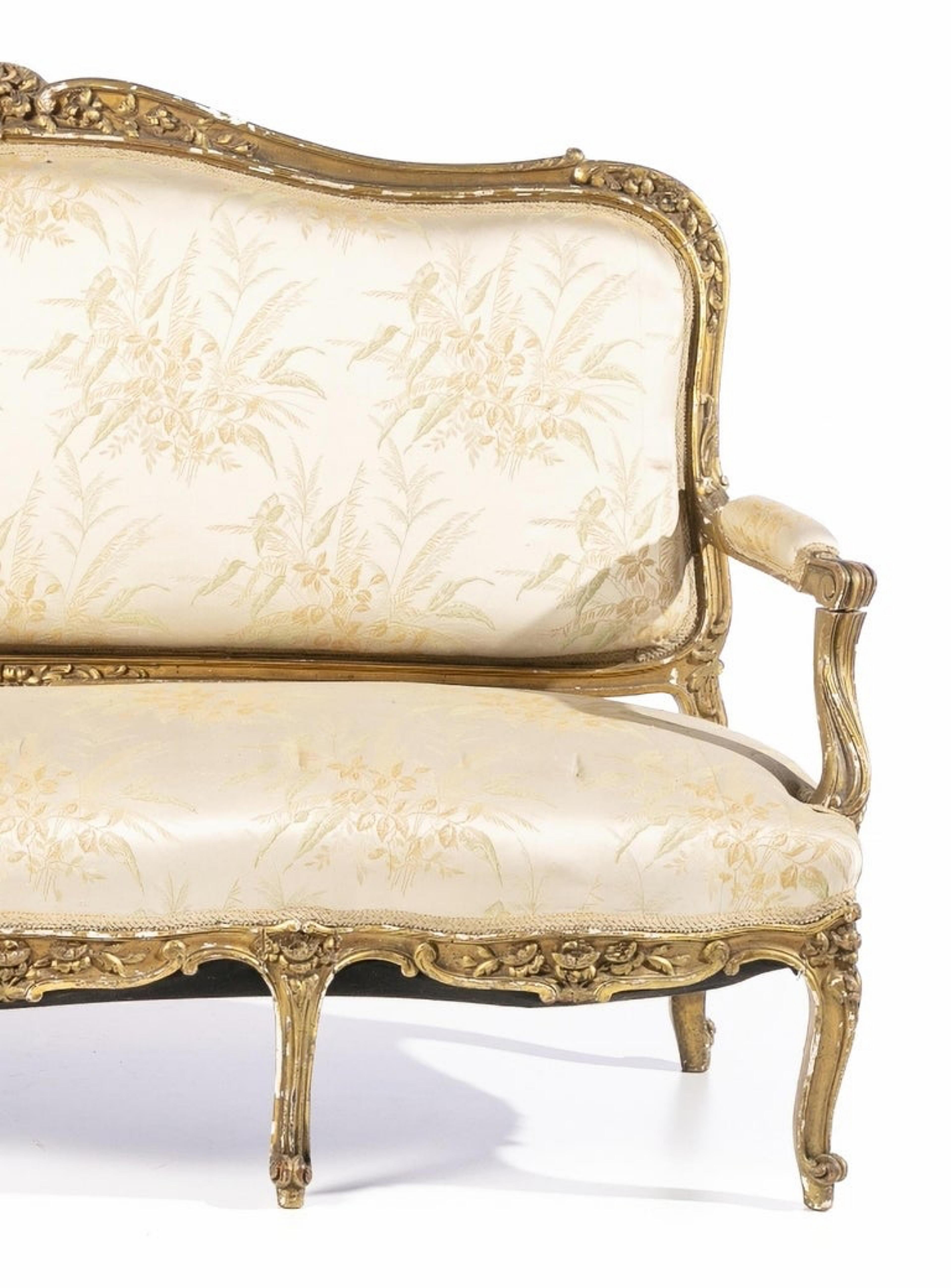 Rococo Beautiful French Canape 18th Century For Sale