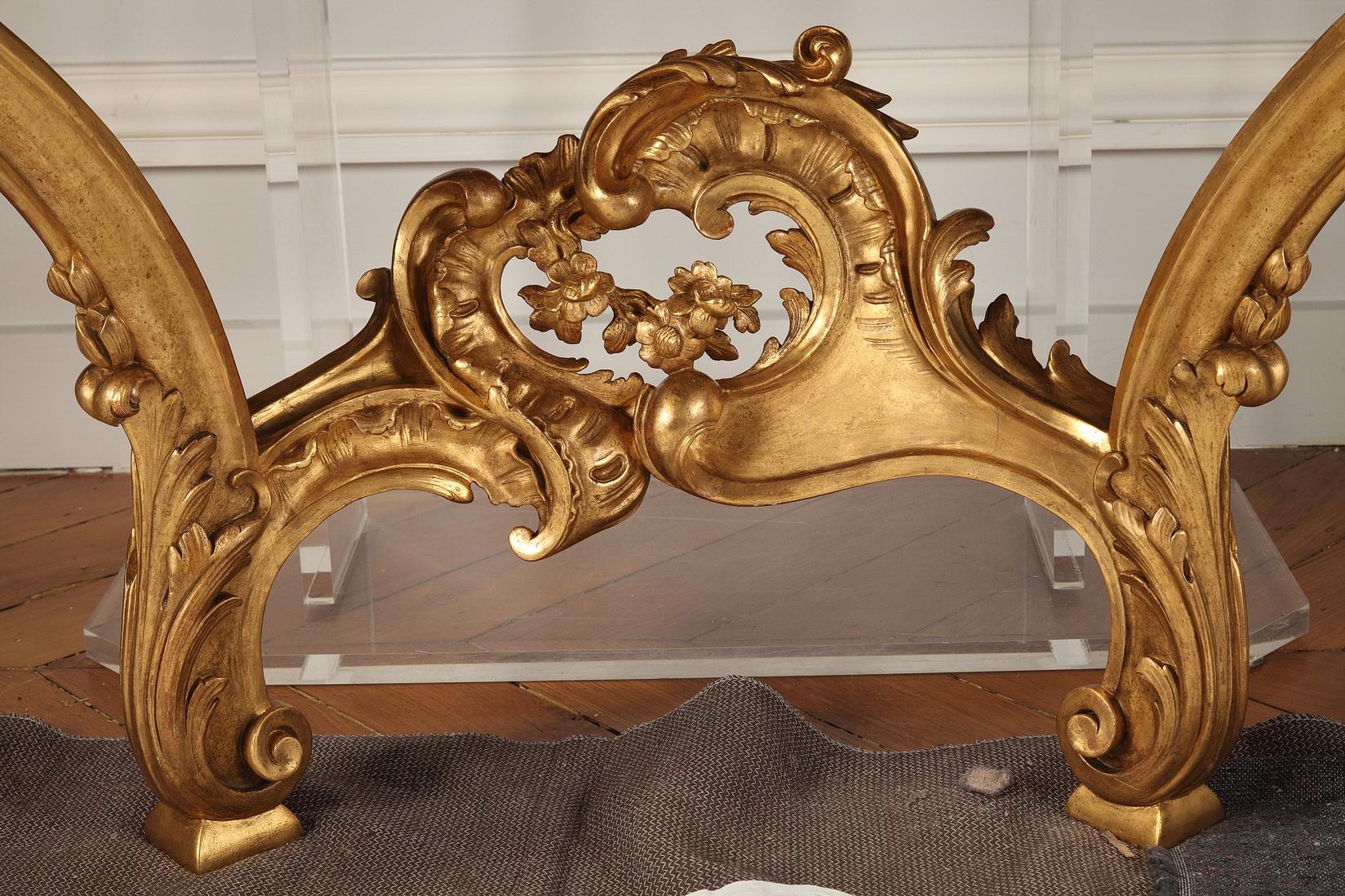 Louis XV Style Giltwood Console Table and Mirror, France, Circa 1890 In Good Condition In PARIS, FR