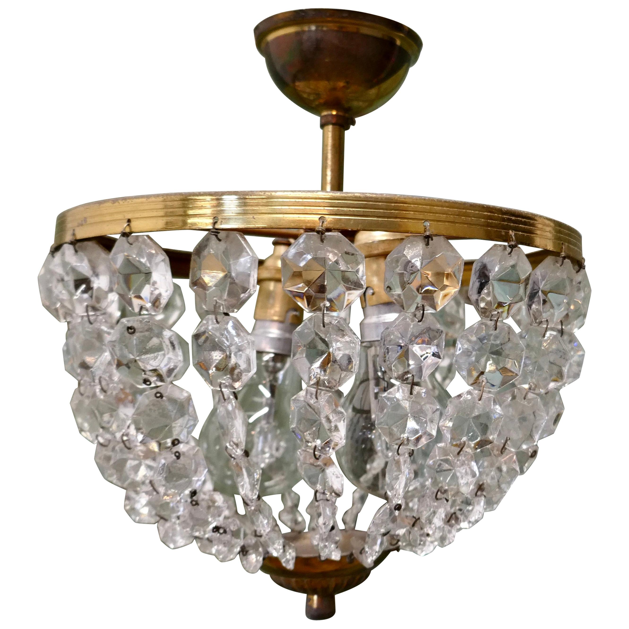 Beautiful French Empire Style Basket Chandelier at 1stDibs