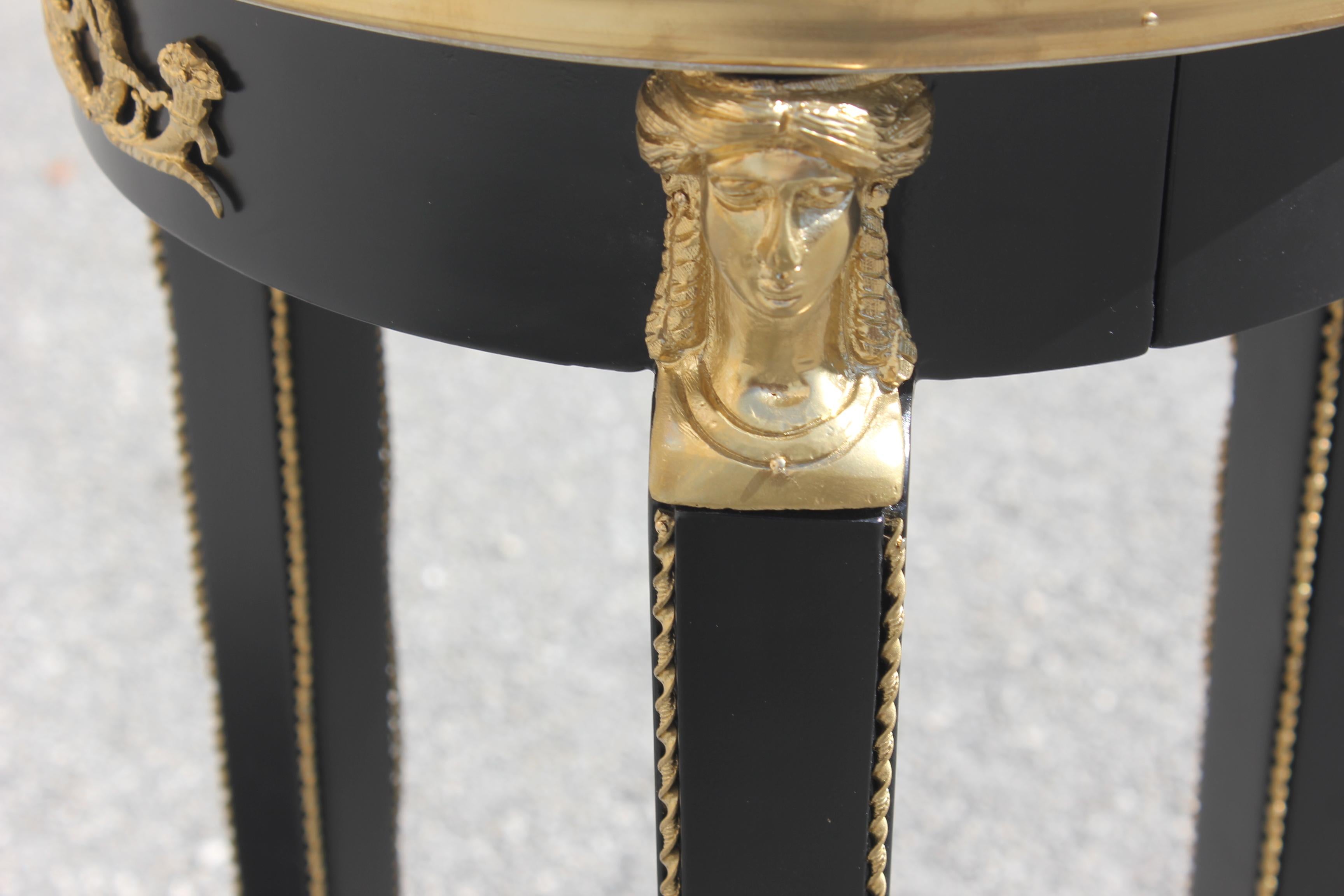 Beautiful French Empire Style Tall Side Table or Pedestal Table Marble Table (Frühes 20. Jahrhundert)