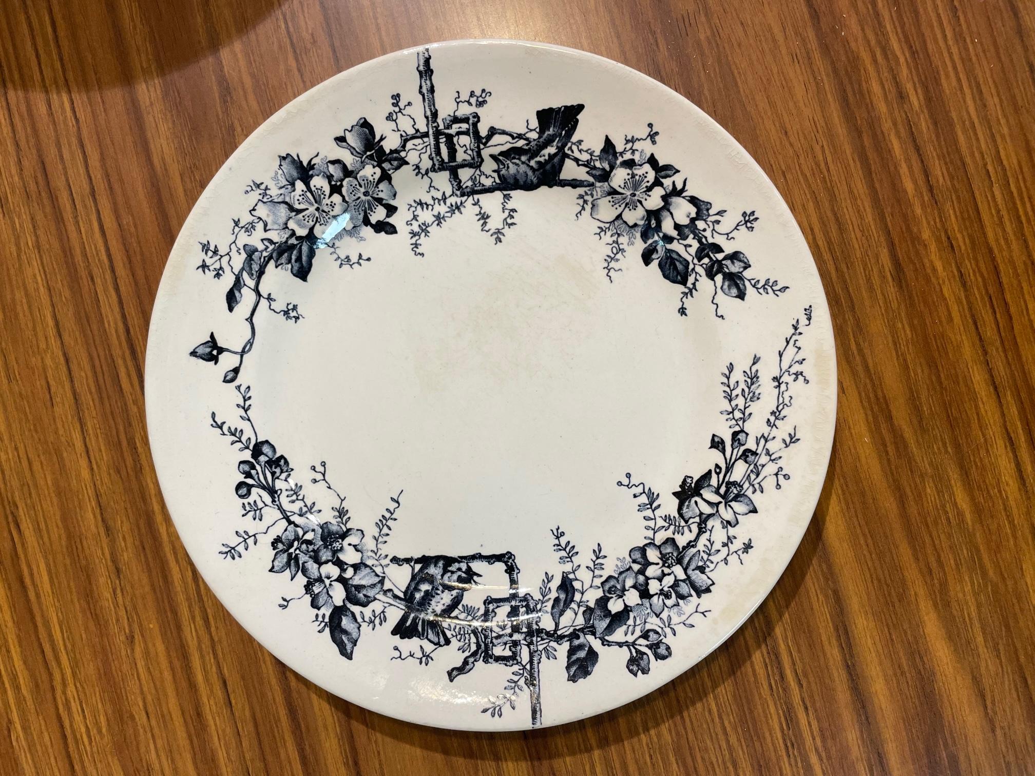 Art Nouveau Beautiful French Faience Plates ''Terre de Fer