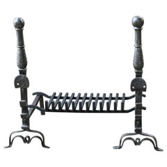 Beautiful French Gothic Fireplace Grate or Fire Basket, 17th Century