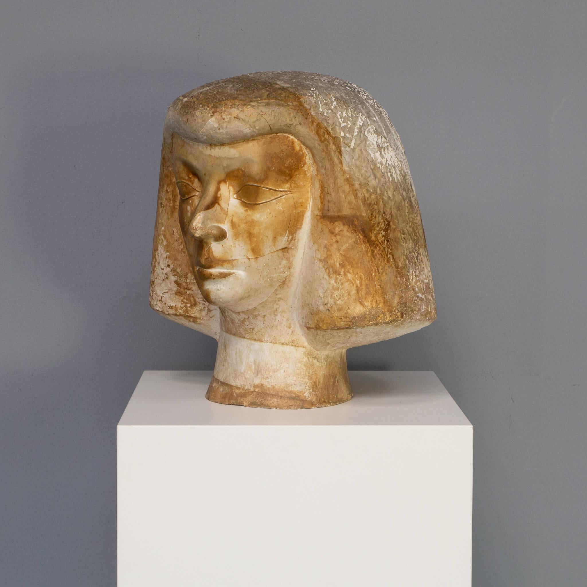 Beautiful French Head Sculpture by Aoussauti In Good Condition For Sale In Amstelveen, Noord
