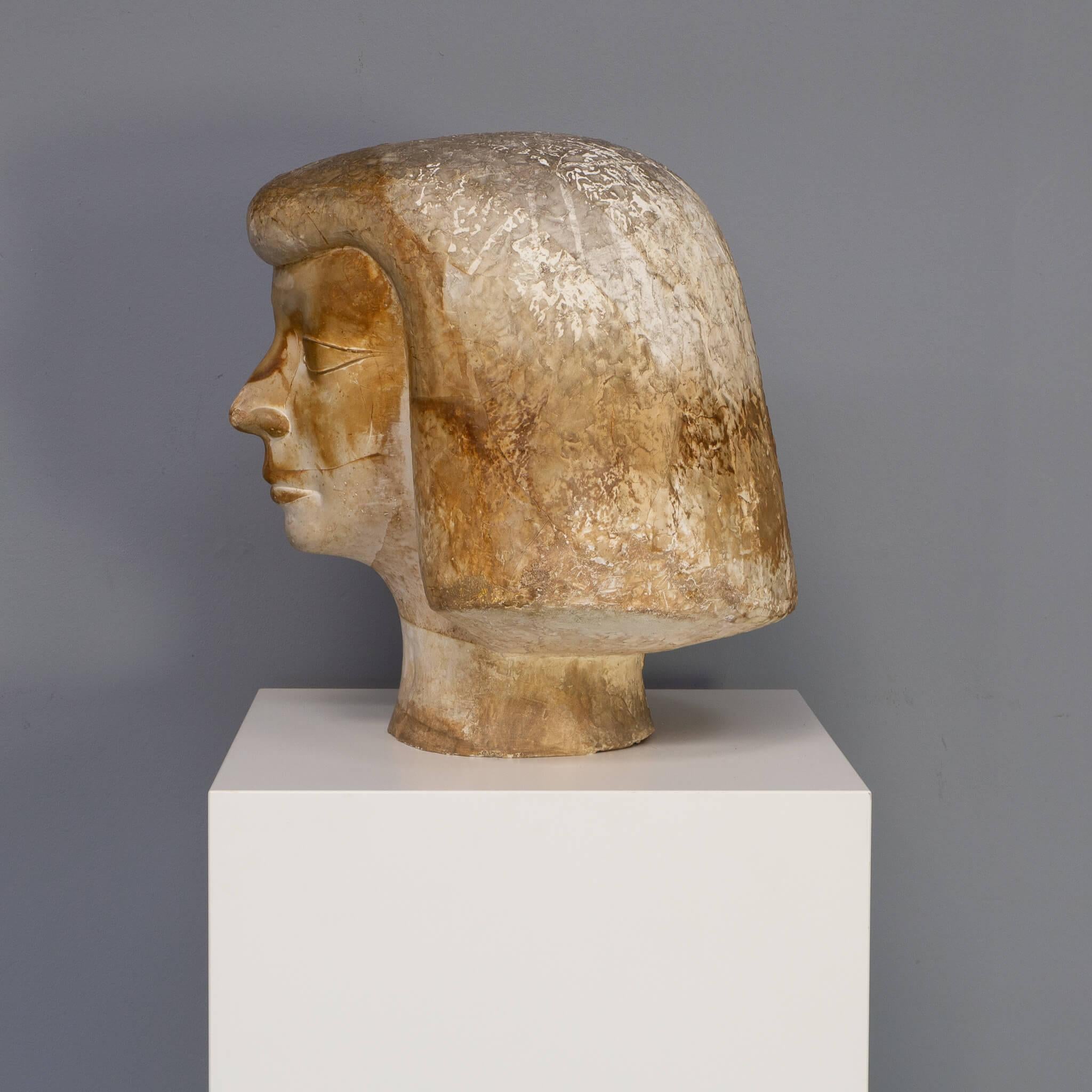 Late 20th Century Beautiful French Head Sculpture by Aoussauti For Sale