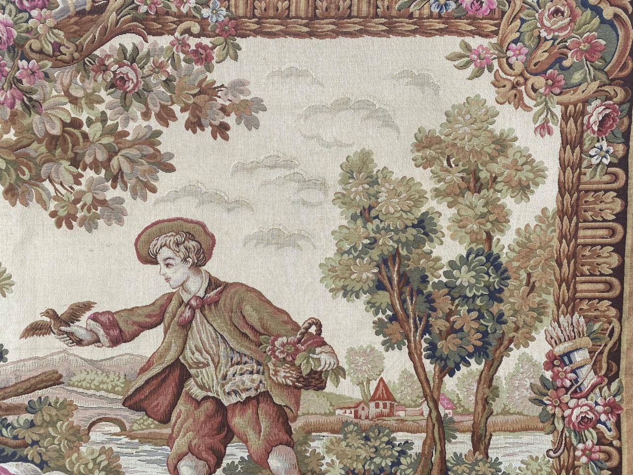 Aubusson Beautiful French Jaquar Halluin Tapestry 