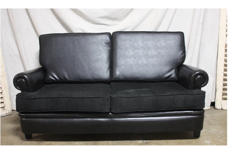 Beautiful French Leather Sofa For Sale 9