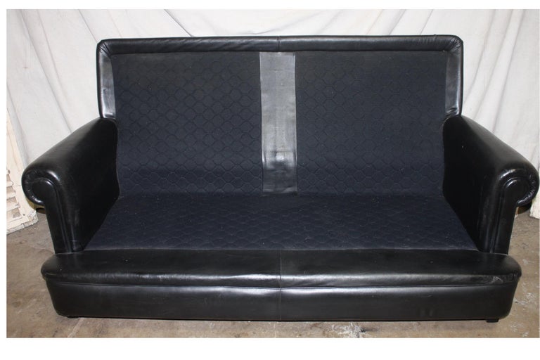 Beautiful French Leather Sofa For Sale 10