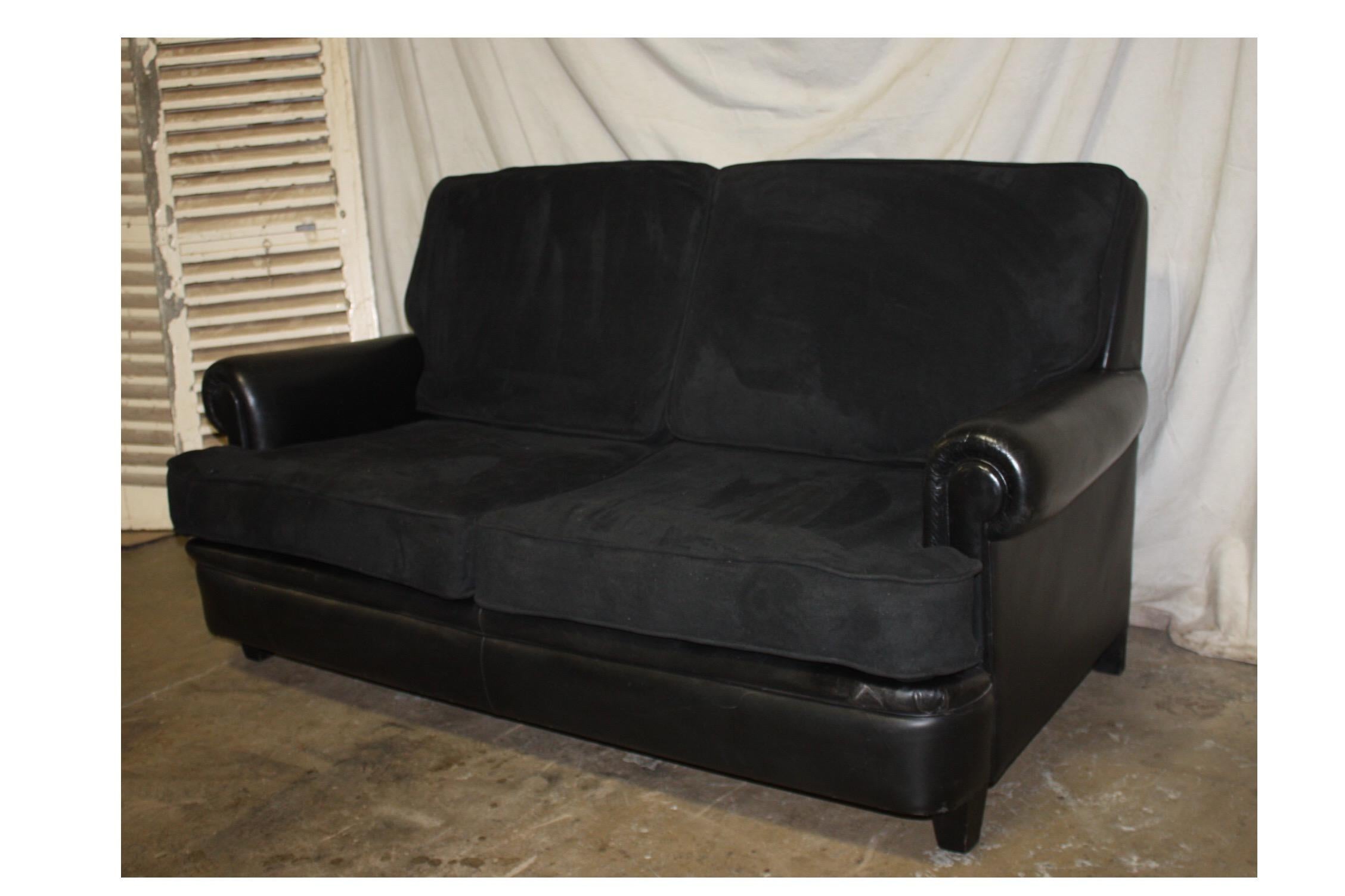 Beautiful French leather sofa.