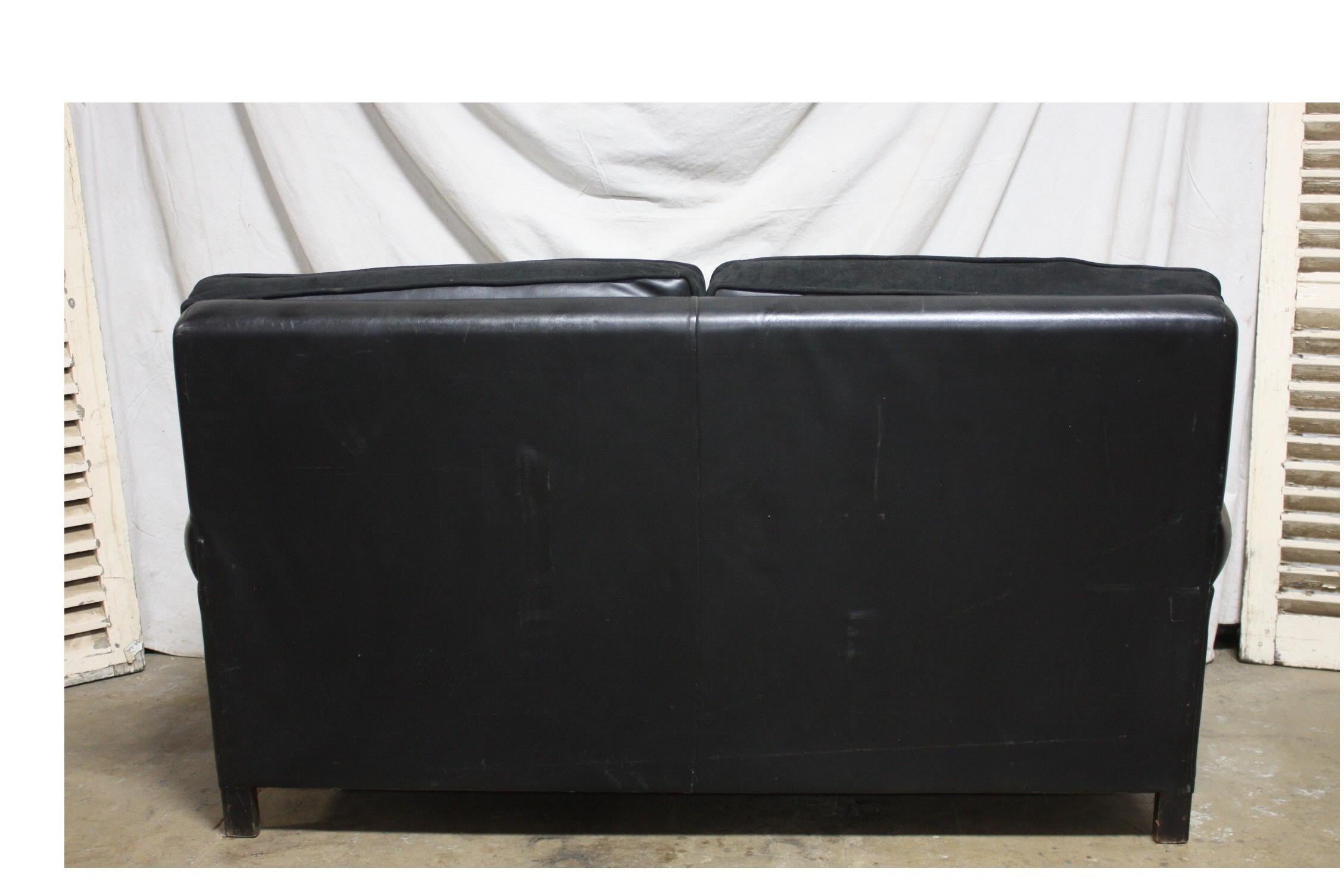 Beautiful French Leather Sofa For Sale 1