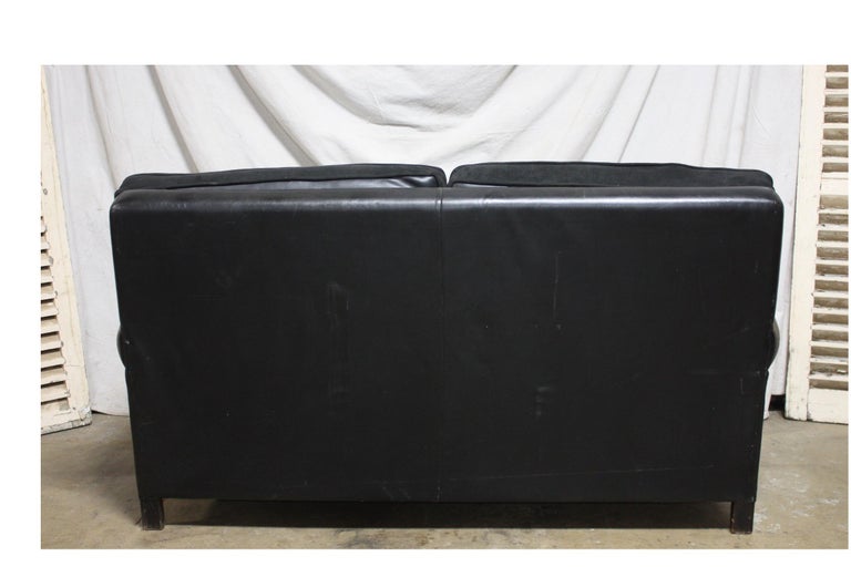 Beautiful French Leather Sofa For Sale 2