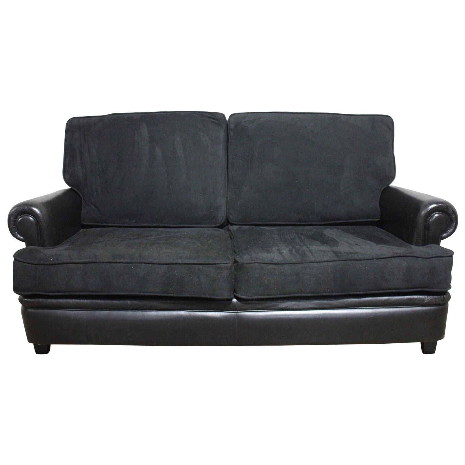 Beautiful French Leather Sofa For Sale